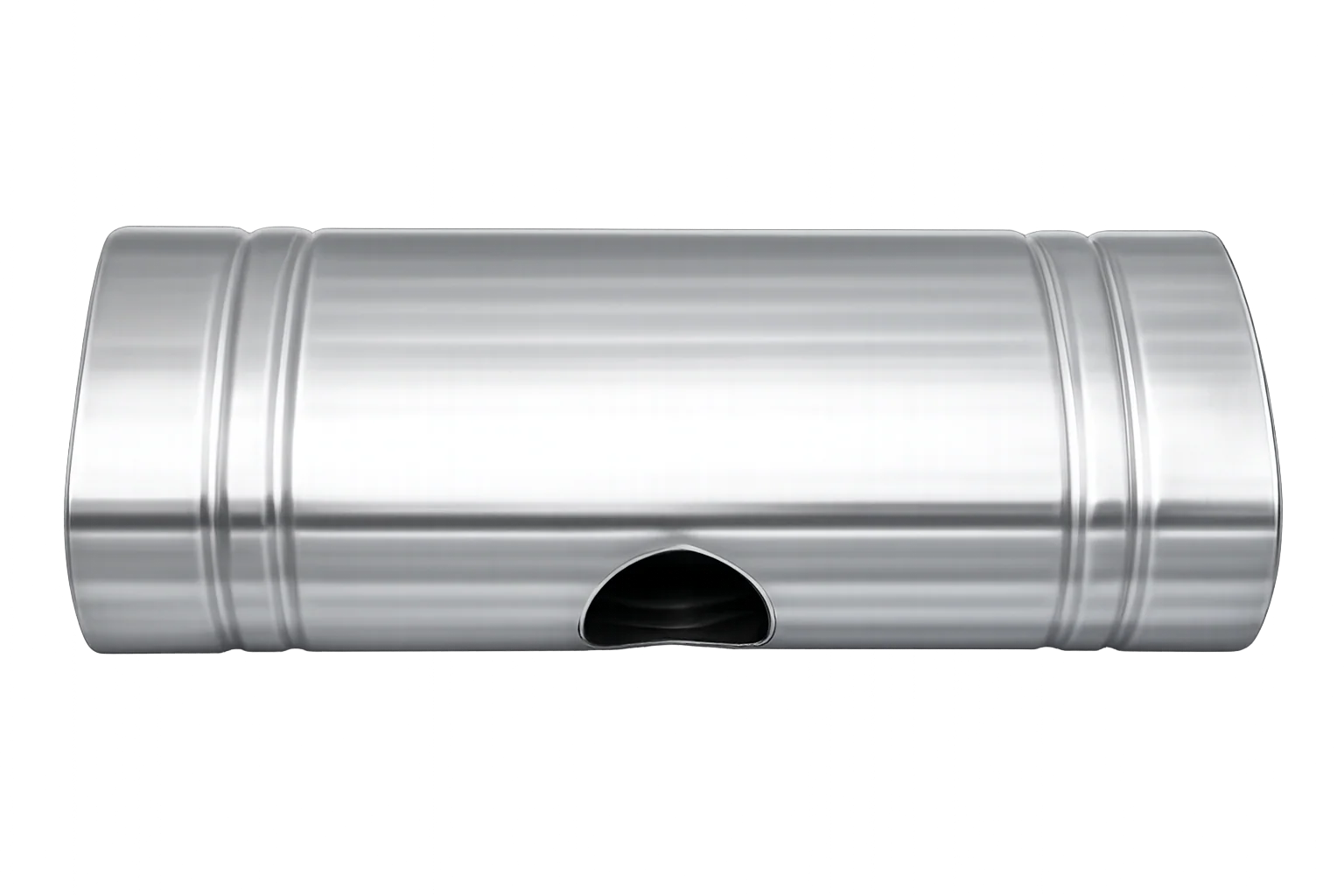 EAST WEST 2.25" Inlet muffler twin 2" outlet 304 Stainless Steel - Image 3