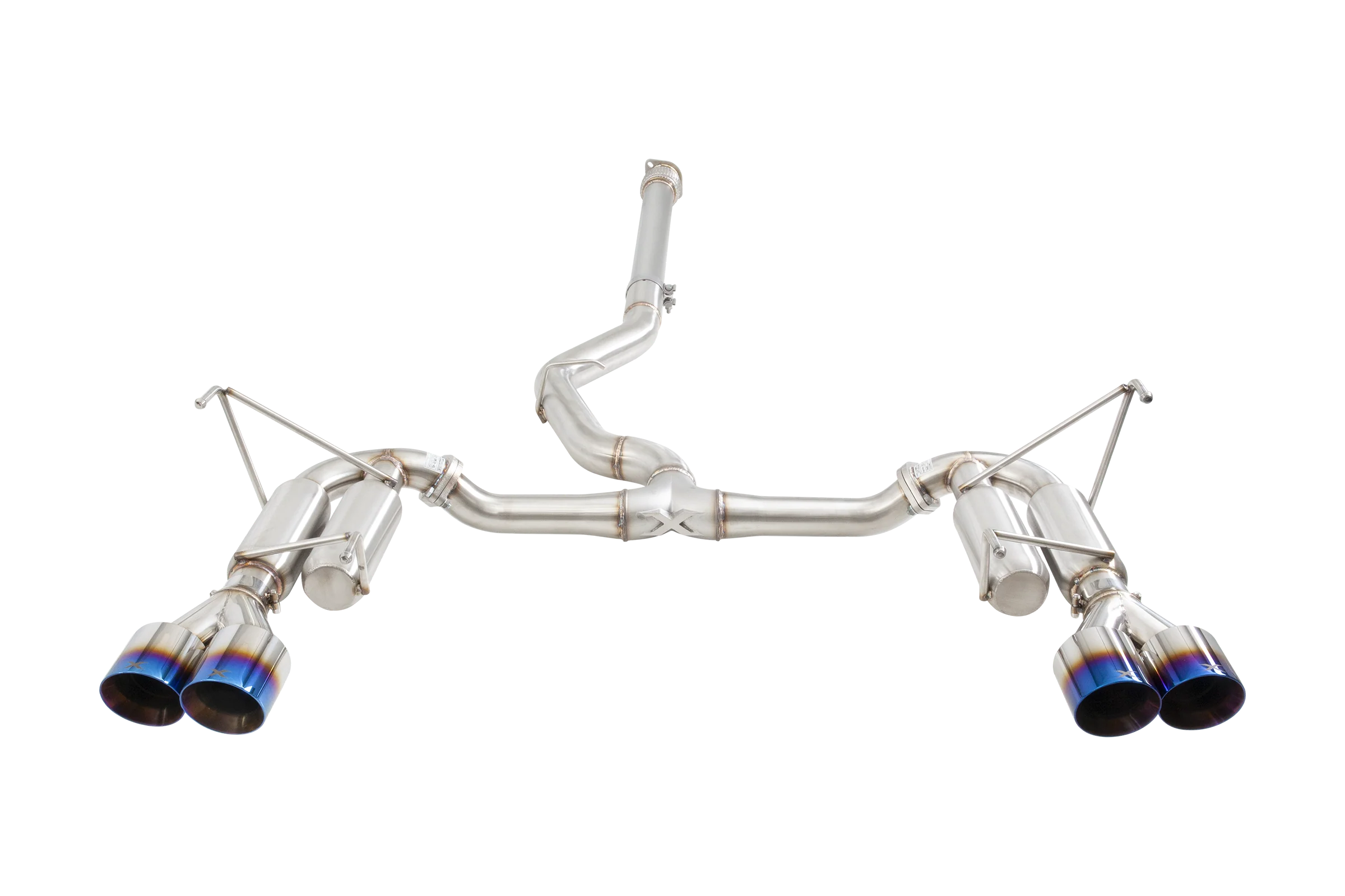 Subaru WRX Sedan VB Race Cat Back Exhaust System with Burnt Blue Tips - Image 3