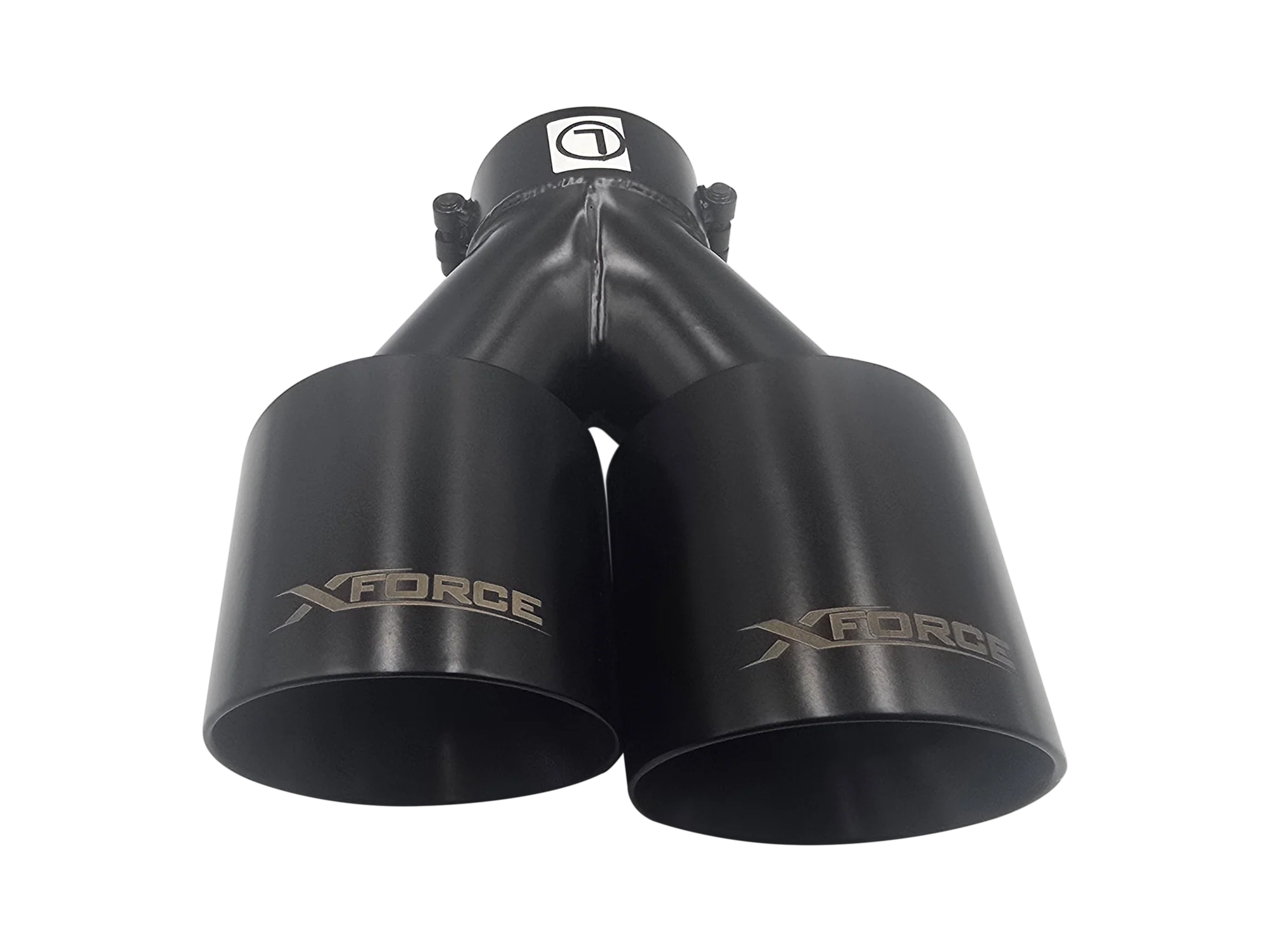 Twin 4Inch Round Matte Black Angle Cut Tip with 3" Inlet for Left Hand Side - Image 3
